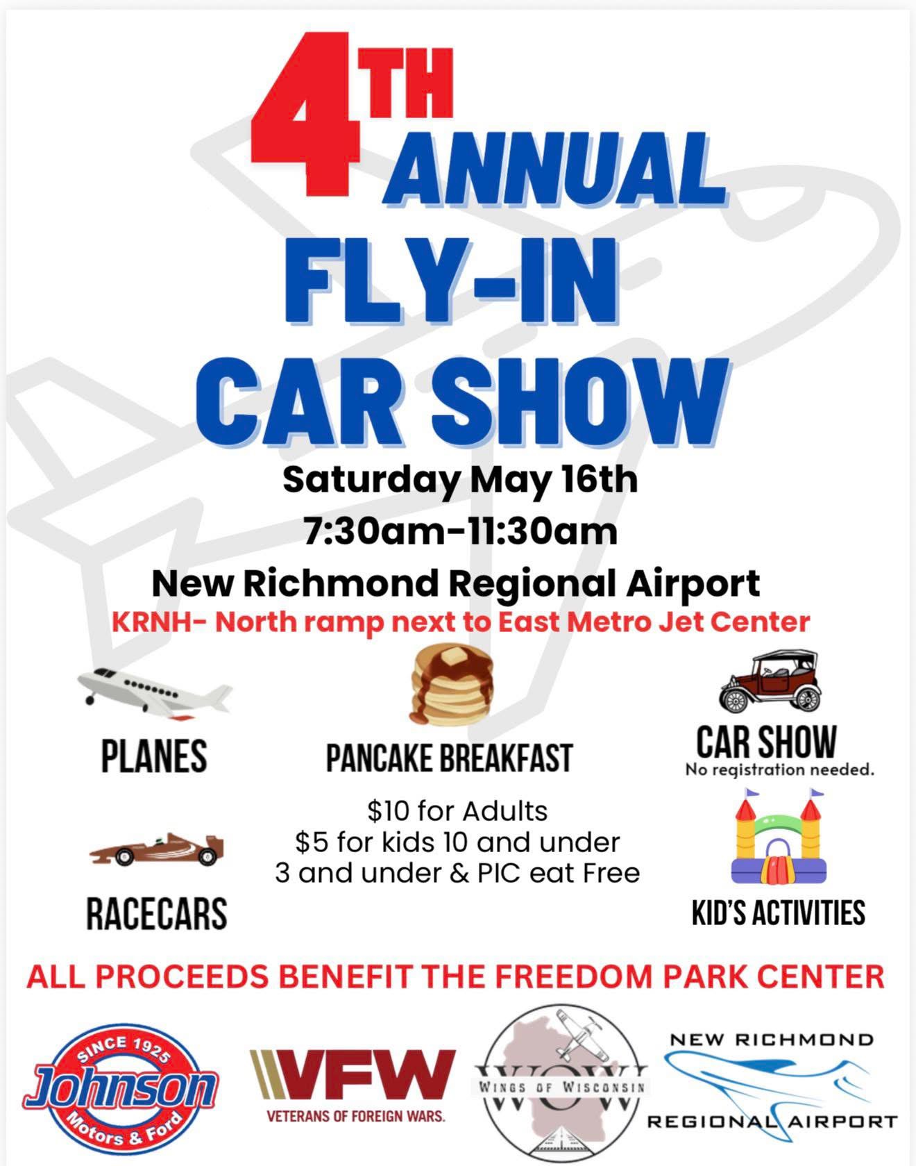 4th Annual Fly-In Car Show and Pancake Breakfast at New Richmond Regional Airport (KRNH) Wisconsin, May 2026
