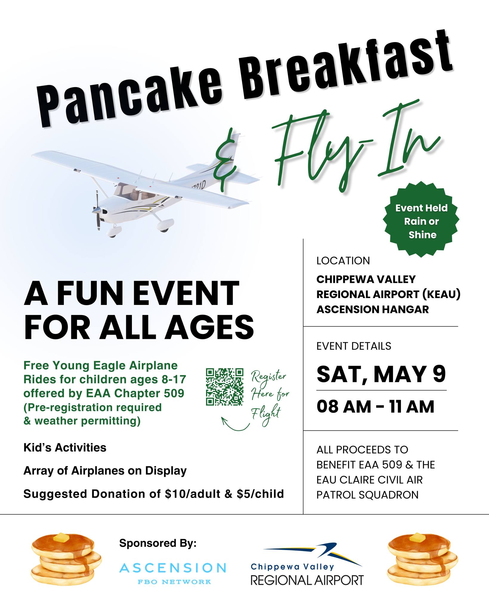 Pancake Breakfast and Fly-In at Chippewa Valley Regional Airport (KEAU) Eau Claire, May 2026