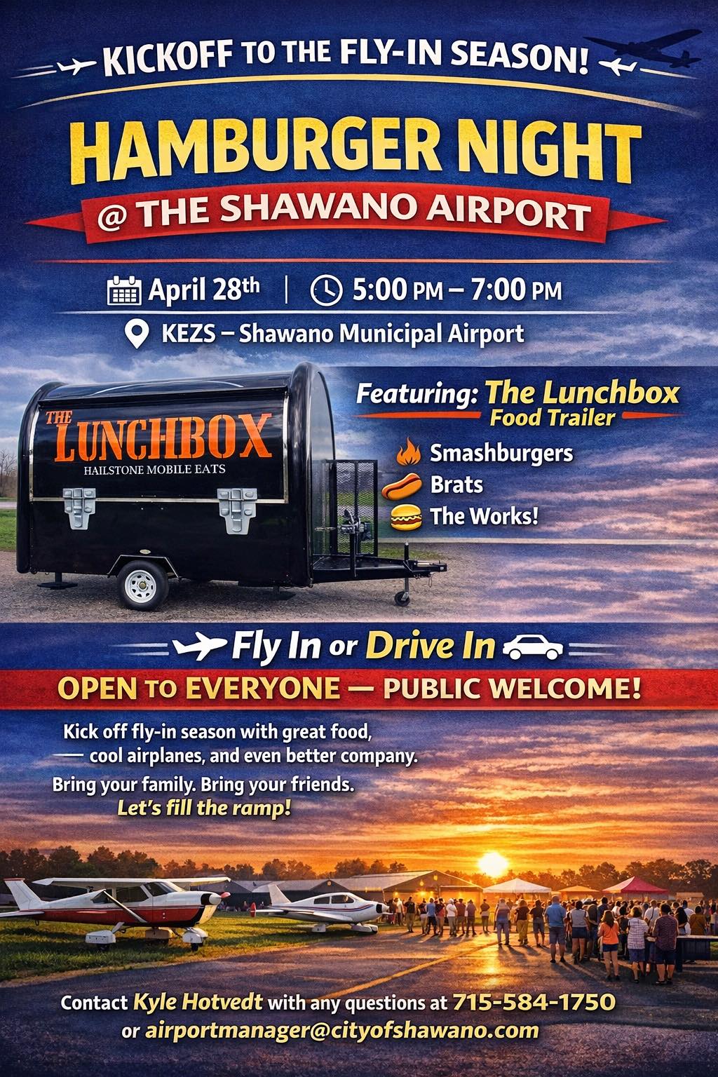 April 2026 fly-in event at Shawano Municipal Airport (KEZS) in Wisconsin