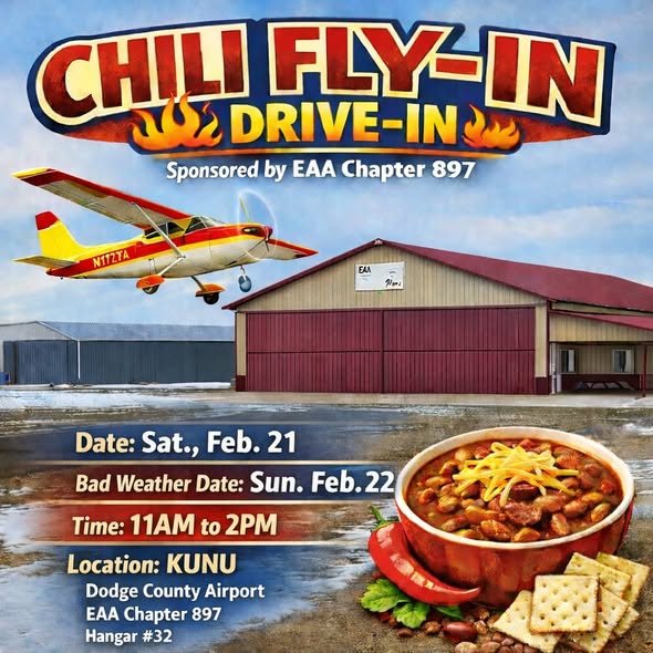 February 2026 fly-in event at Dodge County Airport (KUNU) in Juneau, Wisconsin